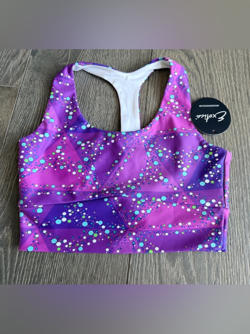 Exotica ExoticAthletica Trance Purple Performance T Back Comfort Crop Top